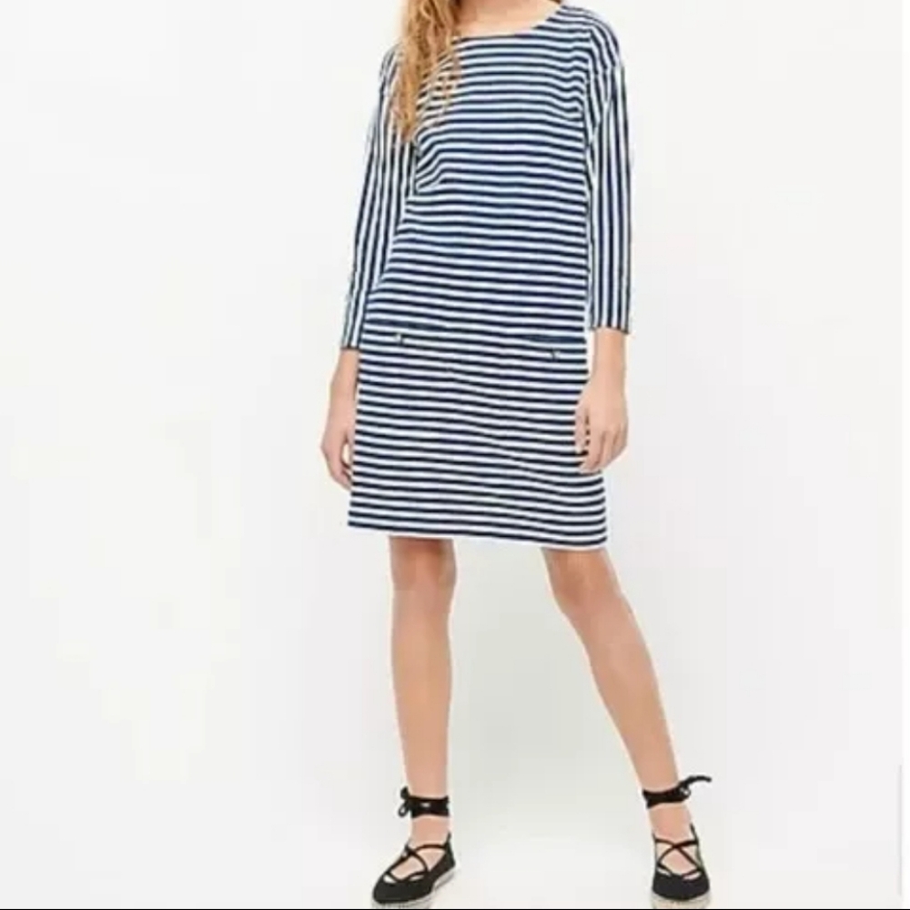 J.crew Striped Knit Shift Mini Dress Size Small